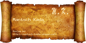 Mantsch Kada névjegykártya